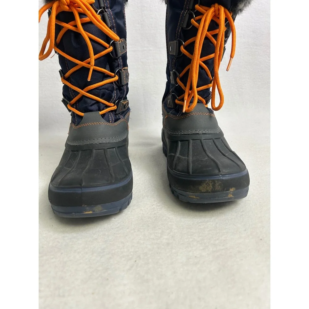 Winter Snow Dream Pairs Womens 4‎ Navy Blue Orange Kriver-1 Faux Fur Duck Boots